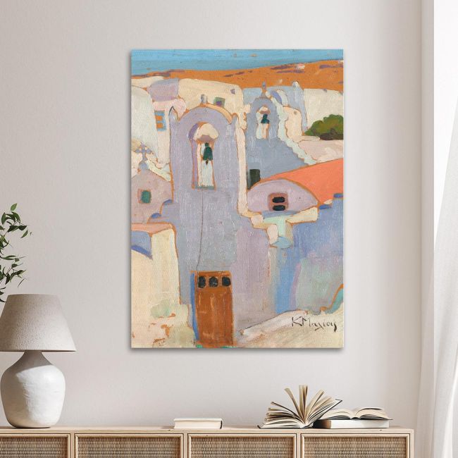 Canvas print Cycladic landscape detail Maleas, minimal style