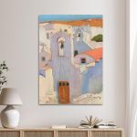 Canvas print Cycladic landscape detail Maleas, minimal style