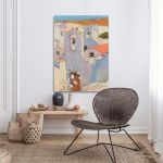 Canvas print Cycladic landscape detail Maleas, room application