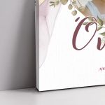 Canvas print welcome to my baptism,Golden circles and flowers ink colors