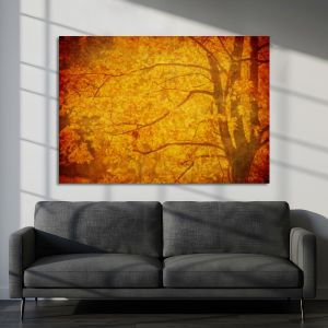 Canvas print Grunge background with autumn leaves