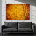 Canvas print Grunge background with autumn leaves
