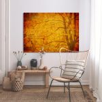 Πίνακας σε καμβά Grunge background with autumn leaves