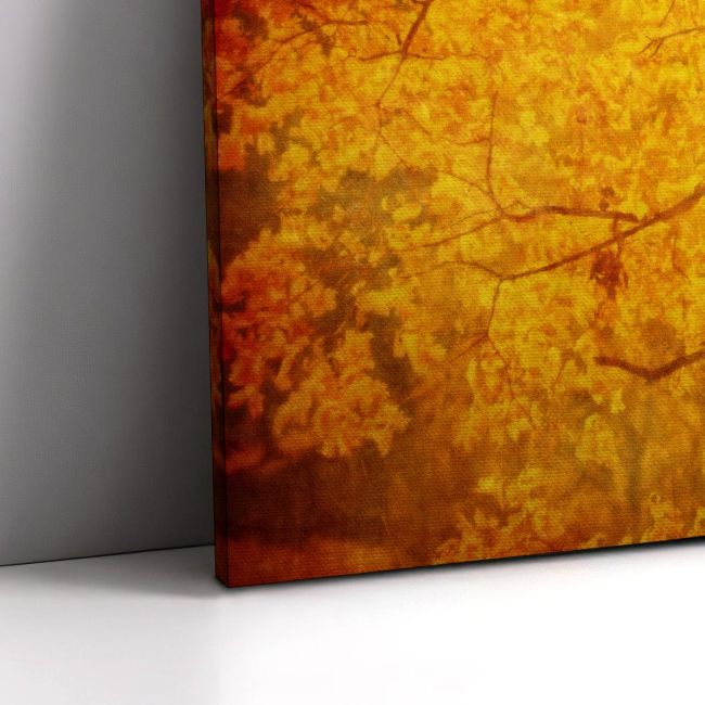 Πίνακας σε καμβά Grunge background with autumn leaves