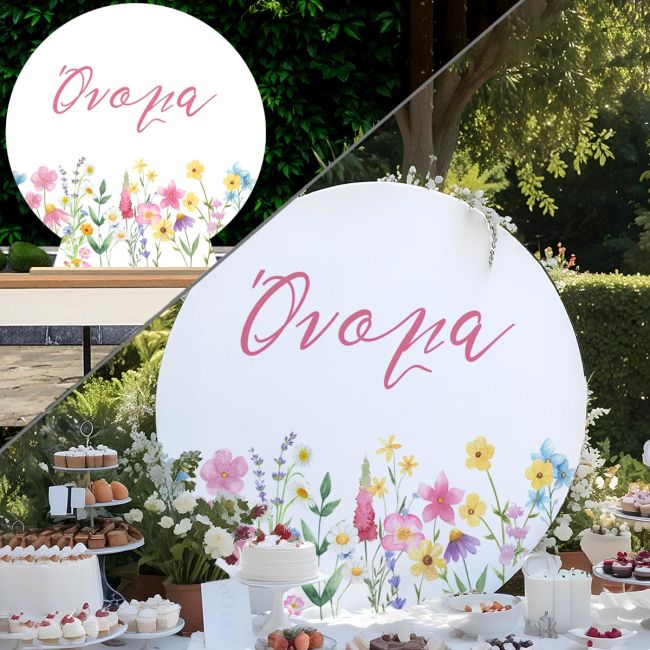 Ξύλινη πινακίδα candy bar, Ανοιξιάτικα λουλούδια minimal pinks