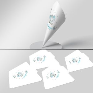 Paper candy cones,Cute blue elephant with flowers 2