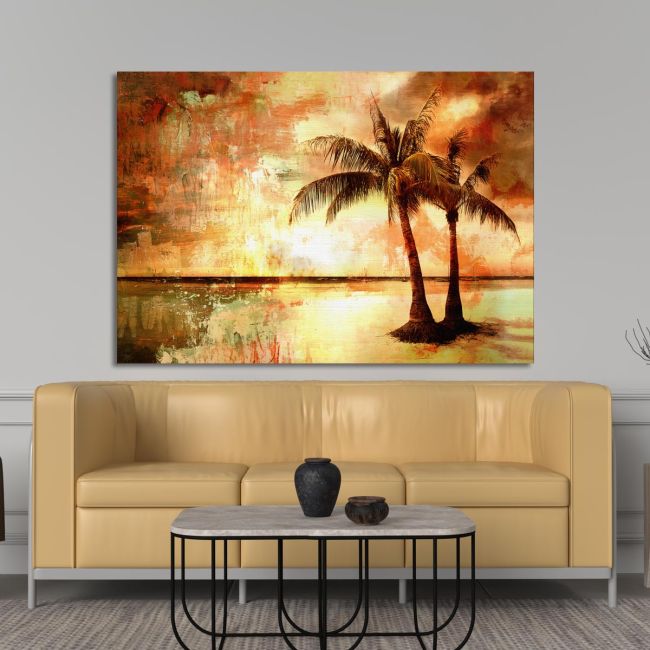 Canvas print Palm trees vintage