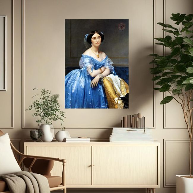 Canvas print Princesse Albert de Broglie, Ingres Jean August