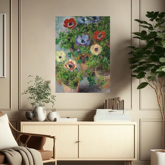 Πίνακας ζωγραφικής Anemonen, Monet Claude