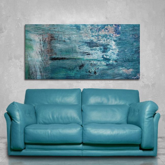 Πίνακας σε καμβά Blue abstract, πανοραμικός