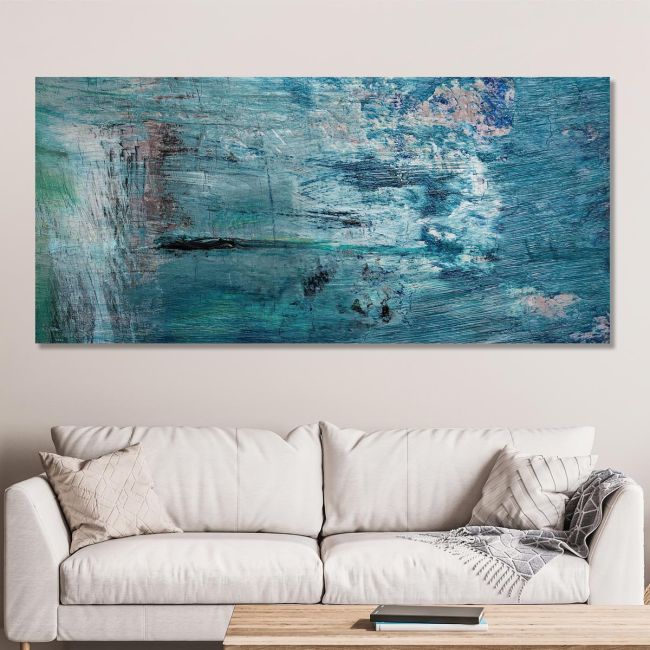 Canvas print Blue abstract, panoramic