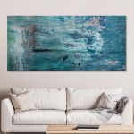 Πίνακας σε καμβά Blue abstract, πανοραμικός