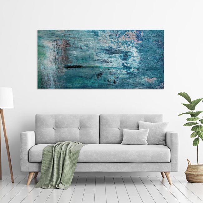 Canvas print Blue abstract, panoramic