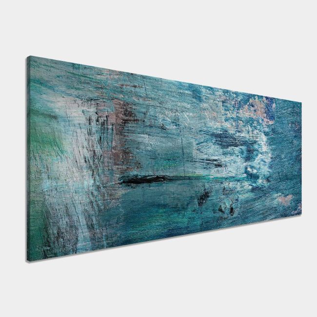 Canvas print Blue abstract, panoramic