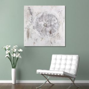 Πίνακας σε καμβά Impasto white, τετράγωνος