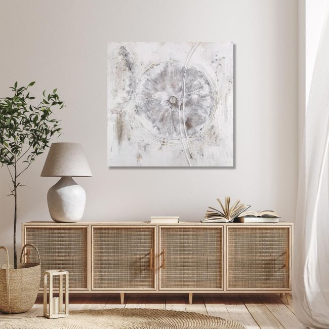 Πίνακας σε καμβά Impasto white, τετράγωνος
