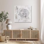 Canvas print Impasto white, square