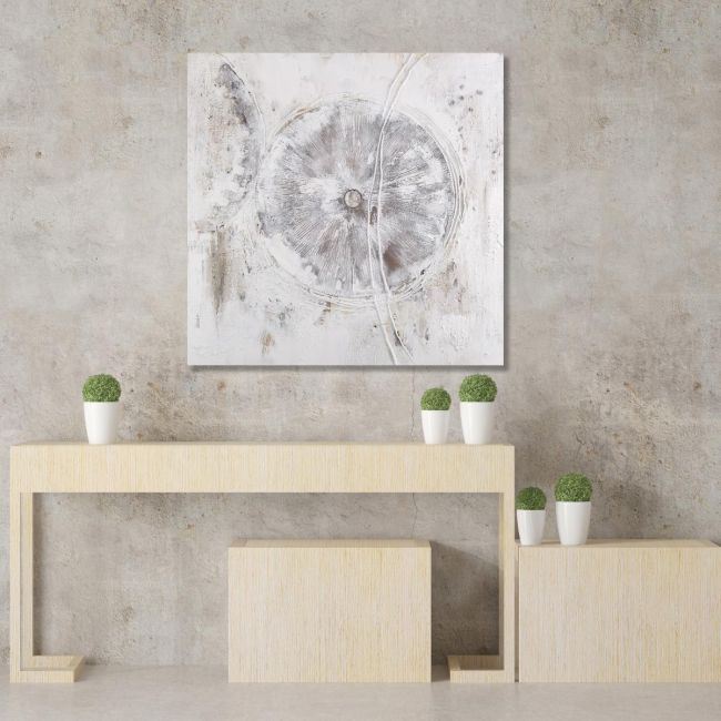 Canvas print Impasto white, square
