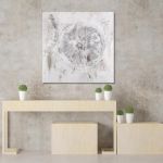 Canvas print Impasto white, square