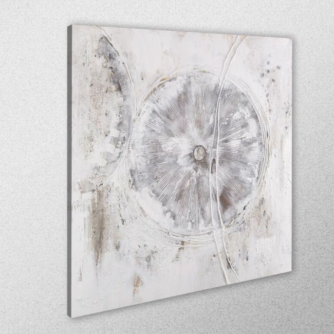 Canvas print Impasto white, square