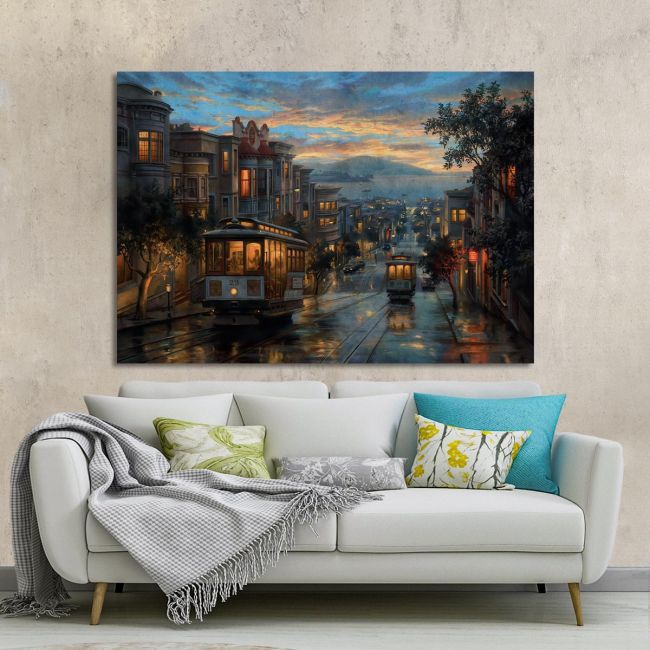 Canvas print San Francisco cable cars