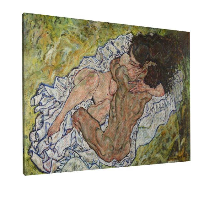 Canvas print The embrace, Schiele Egon