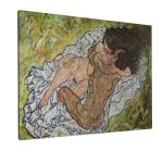 Canvas print The embrace, Schiele Egon