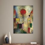Canvas print Red balloon, vertical, Klee P.