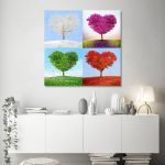 Πίνακας σε καμβά Τέσσερις εποχές, Tree of love four seasons