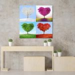 Canvas print Tree of love four seasons