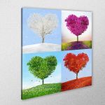 Canvas print Tree of love four seasons