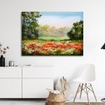 Πίνακας σε καμβά Παπαρούνες, Poppy field
