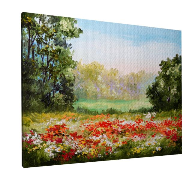 Πίνακας σε καμβά Παπαρούνες, Poppy field