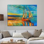 Πίνακας σε καμβά Προσφορά, 90x60 cm, αντανάκλαση στην θάλασσα, Sailing reflections