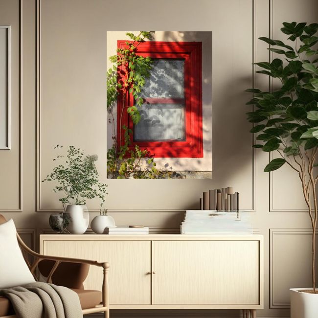 Canvas print Red window
