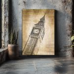 Πίνακας σε καμβά Λονδίνο, Big Ben vintage