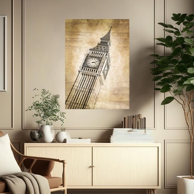 Πίνακας σε καμβά Λονδίνο, Big Ben vintage