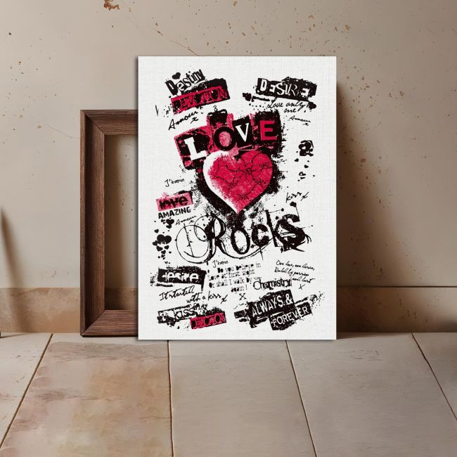 Canvas print Love rocks