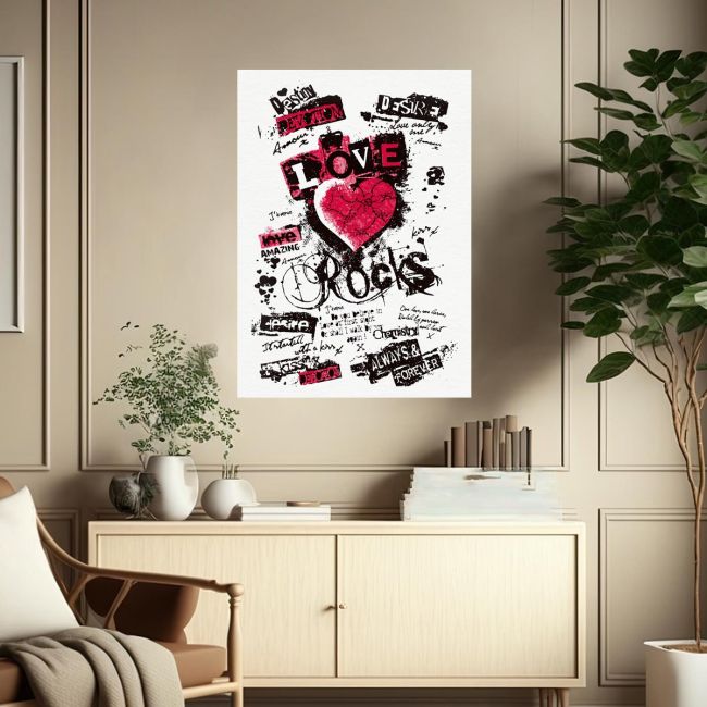 Canvas print Love rocks