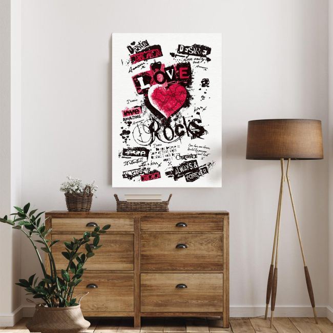 Πίνακας σε καμβά Love rocks