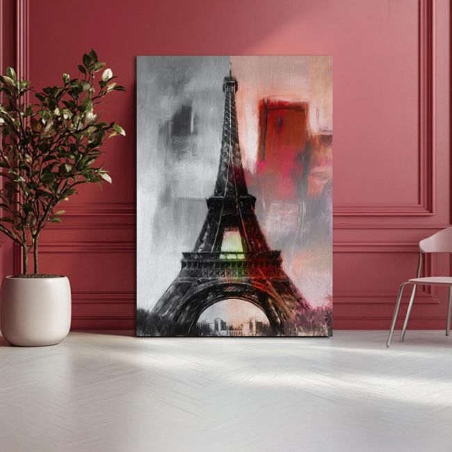 Πίνακας σε καμβά Παρίσι, Eiffel tower, painted like