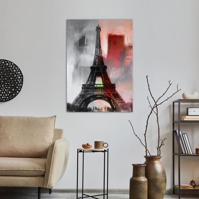 Πίνακας σε καμβά Παρίσι, Eiffel tower, painted like