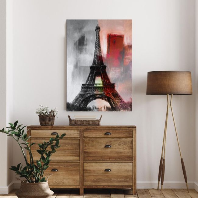 Canvas print Paris, Eiffel tower, painted like
