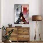 Canvas print Paris, Eiffel tower, painted like