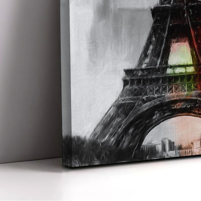 Canvas print Paris, Eiffel tower, painted like