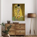 Canvas print The kiss (portrait), Klimt Gustav