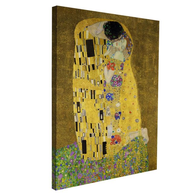 Canvas print The kiss (portrait), Klimt Gustav