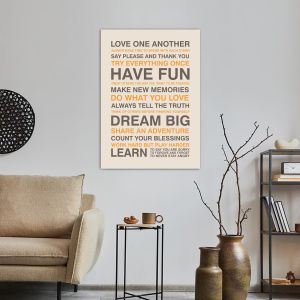 Canvas print Love one another, house rules 2