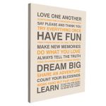Canvas print Love one another, house rules