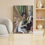 Πίνακας ζωγραφικής Young girls at the piano, Renoir